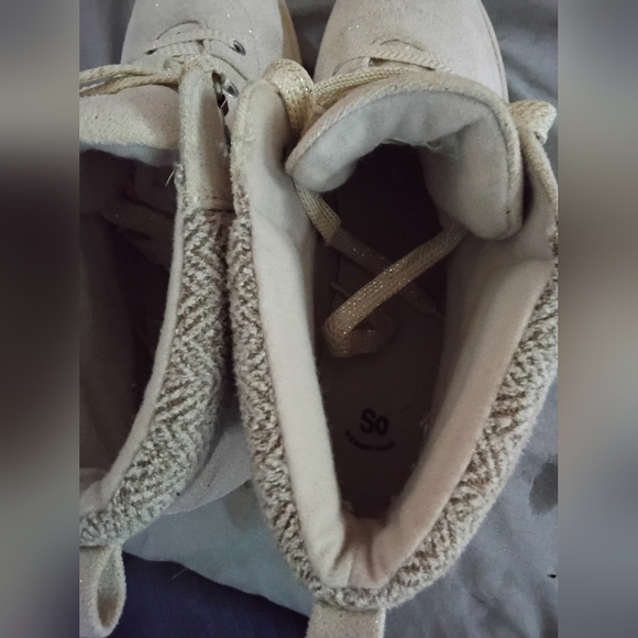 Kohl's/SO Beige Sparkle Ankle Boot - Picture 6 of 6